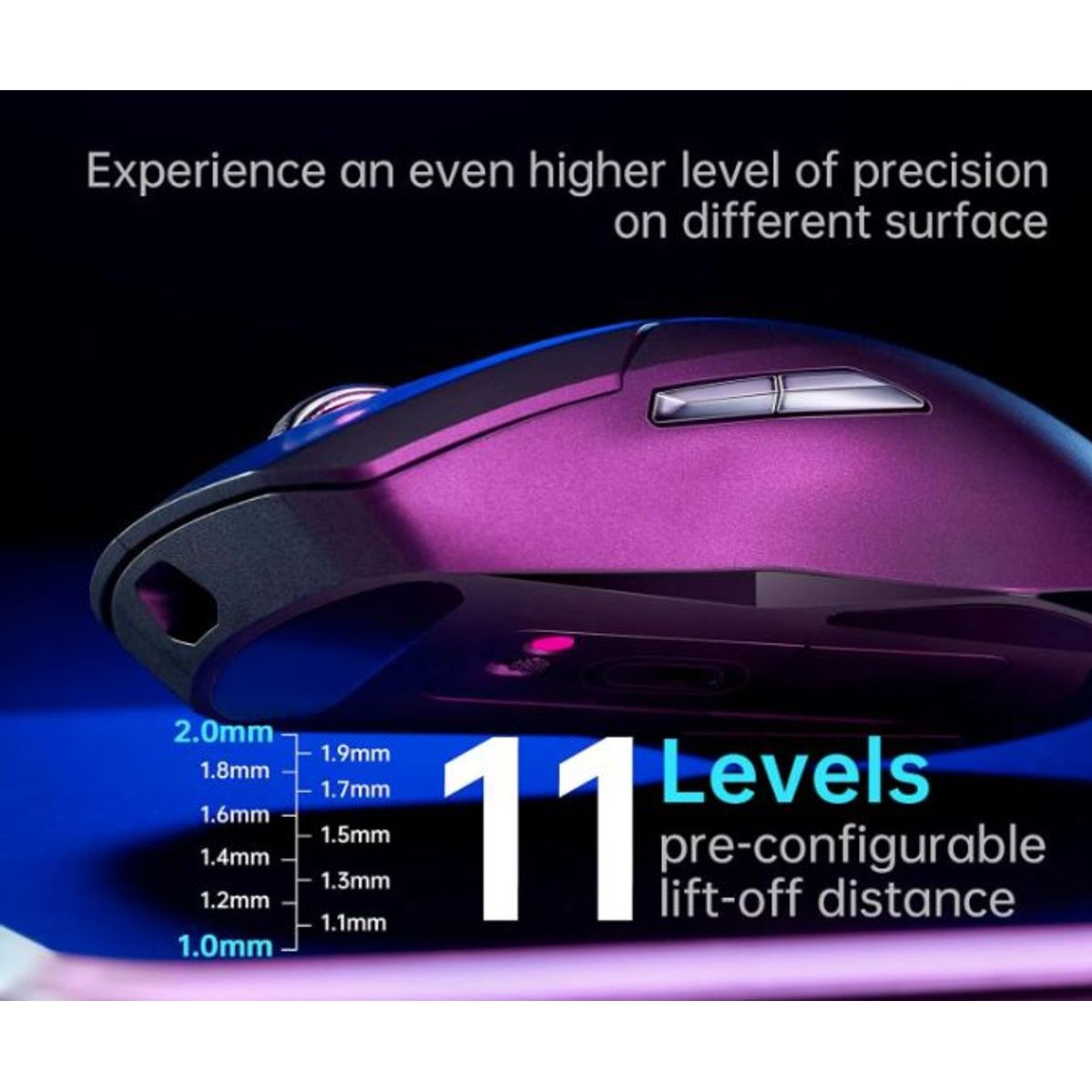 RAPOO-VT9PRO - Rapoo VT9Pro Wired/Wireless Gaming Mouse, PAW 3398 Sensor, 26000 DPI, 1ms Resp Time, Lightweight, 10 Prog Buttons, Black