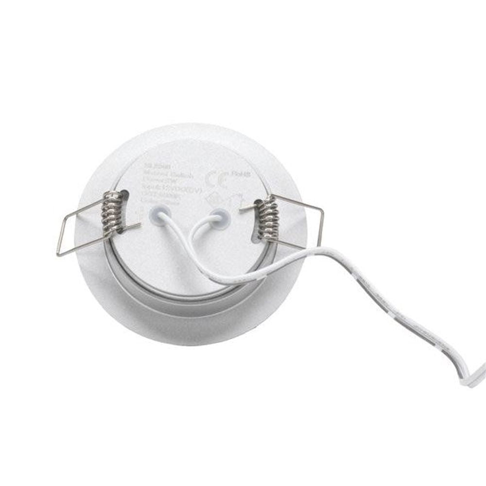 SL2360 - 2W 11-16VDC Cool White LED Downlight with Push Button Diffuser Silver