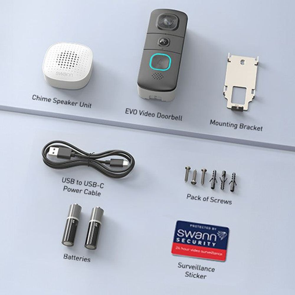 SWIFI-SEVDBC-GL - Swann EVO Wireless Video Doorbell & Chime
