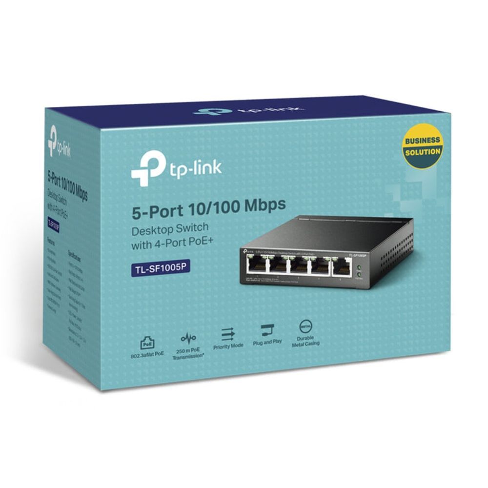 TL-SF1005P - TP-Link TL-SF1005P 5-Port 10/100Mbps Desktop Switch With 4-Port PoE