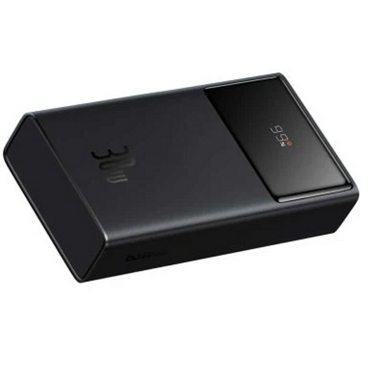 BAS34933 - OS-Baseus Star-Lord Digital Display Fast Charging Power Bank 10000mAh 30W Cluster Black (With Simple Series Charging Cable USB to Type-C 3A 0.3m Black) - The Security Outlet - -