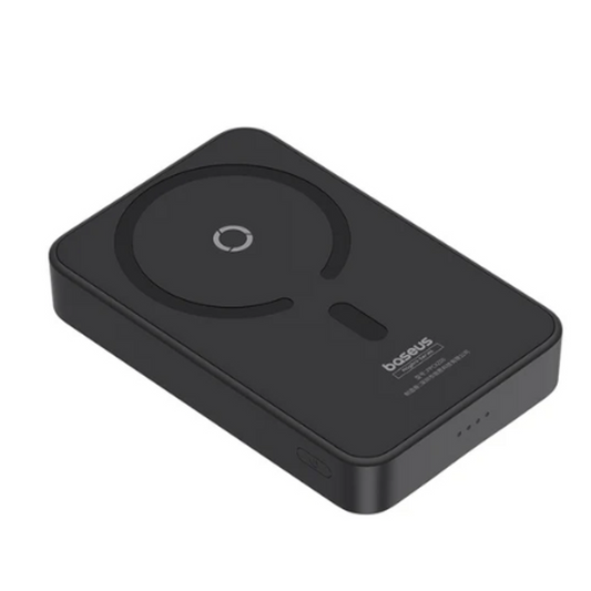 BAS47063 - OS-Baseus MagPro Magnetic Bracket Wireless Fast-Charging Power Bank 5000mAh 20W Stellar White(with Simply Series Charging Cable Type-C to Type-C (20V/3A) 30cm White) - The Security Outlet - -