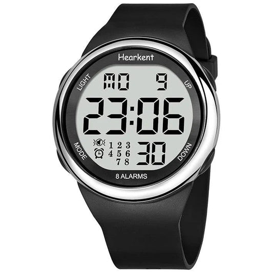 Hearkent Atomic Watch with Vibrating 8 Alarms Silver
