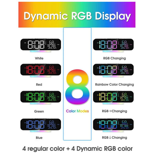 RGB Display Vibrating Travel Alarm Clock