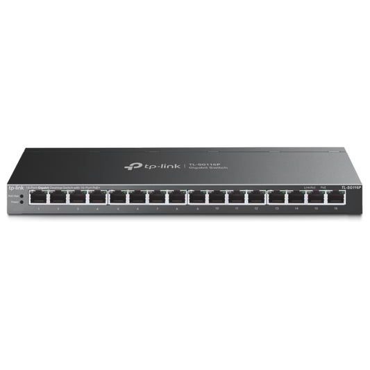 TL-SG116P - TP-Link 16-Port Gigabit Desktop Switch with 16-Port PoE+
