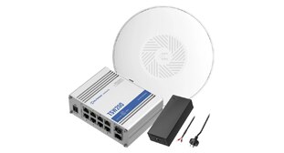 Teltonika Kit with one TAP200 WiFi AP and one TSW200 Gigabit PoE Switch with 62W Power Supply