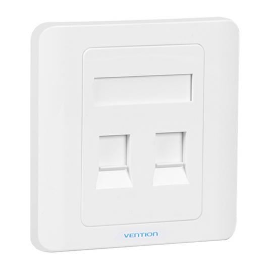 VEN-IFBW0 - Vention 2 Port keystone Jack Wall Plate White 86 Type