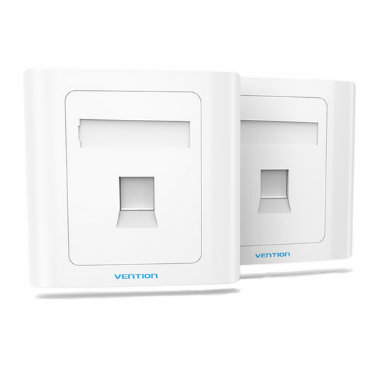 VEN-IFAW0 - Vention 1 Port keystone Jack Wall Plate White 86 Type