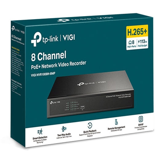 TL-VIGINVR1008H-8MP - TP-Link VIGI NVR1008H-8MP 8 Channel PoE+ Network Video Recorder