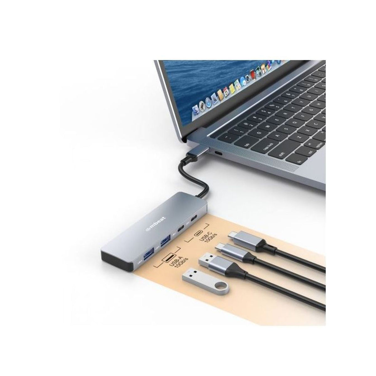 MB-XCH-01GRY - mbeat Elite 4-Port 10Gbps USB-C Gen 2 Hub (2A+2C) | Tech ...