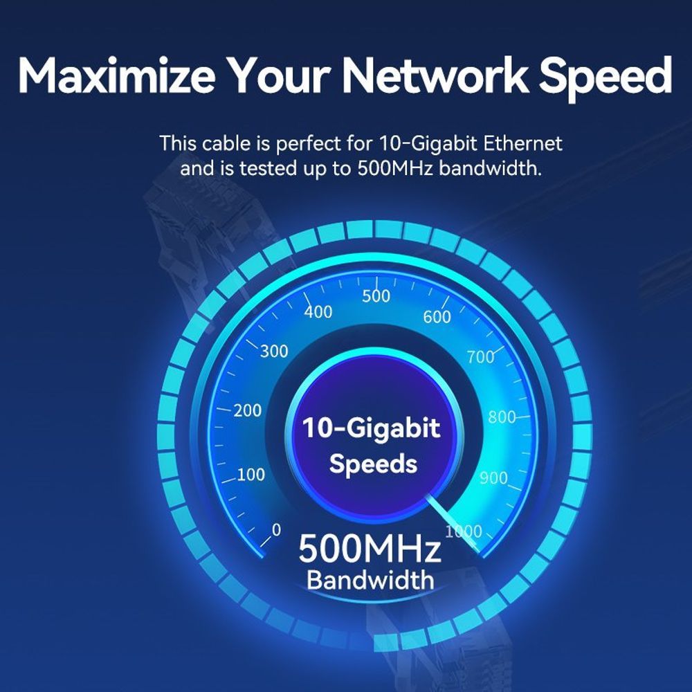 VEN-IBOLJ - Vention Cat6A UTP Rotate Right Angle Ethernet Patch Cable 5M Blue Slim Type