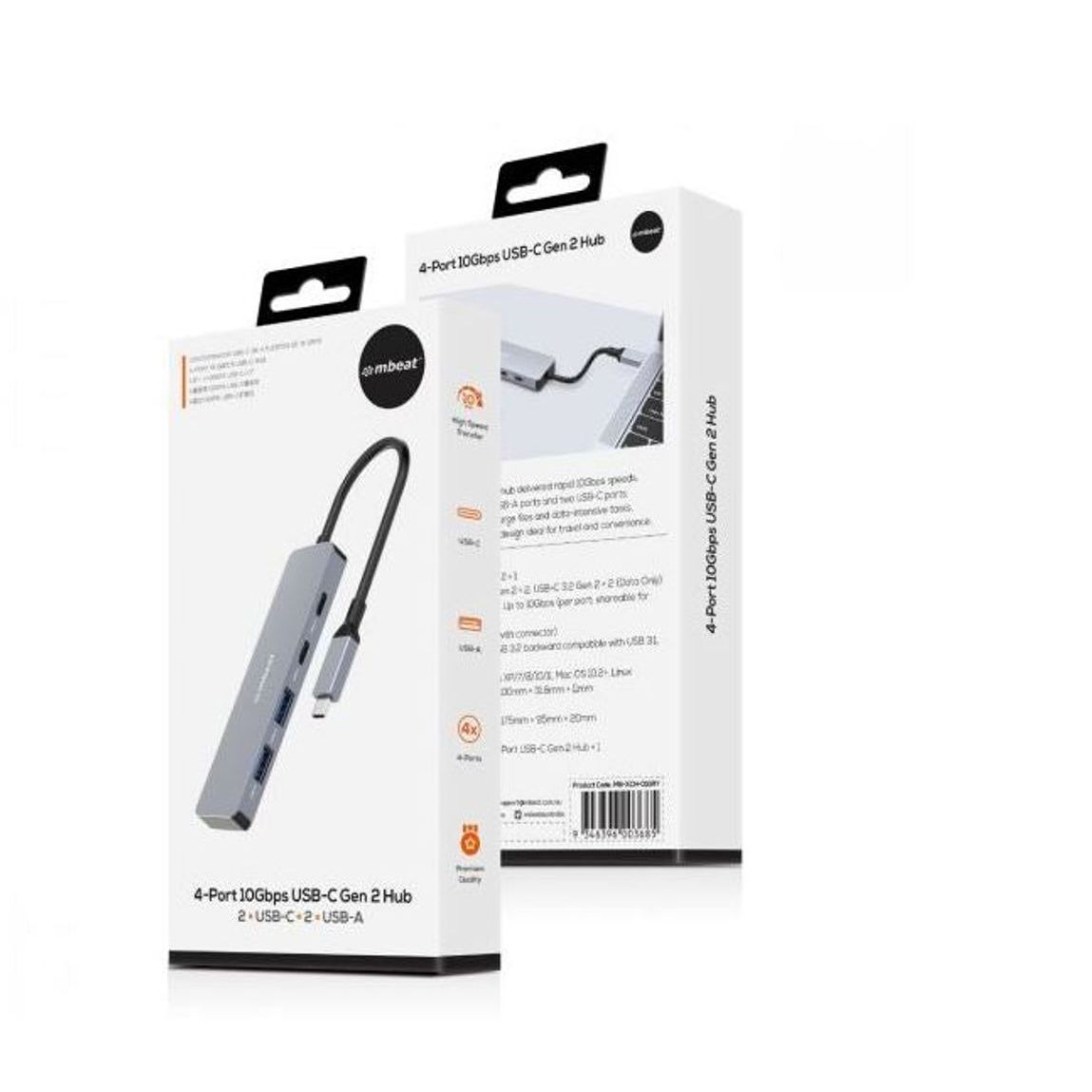 MB-XCH-01GRY - mbeat Elite 4-Port 10Gbps USB-C Gen 2 Hub (2A+2C) | Tech ...