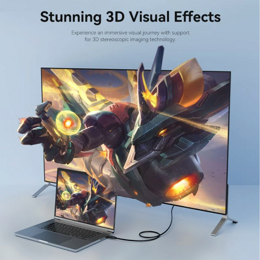 VEN-HAKBJ - Vention DisplayPort Male to Male 4K HD Cable 5M Black