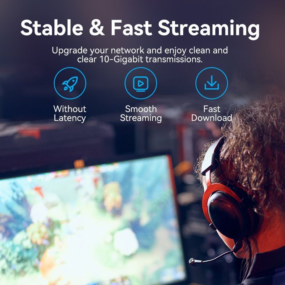 VEN-IBOLJ - Vention Cat6A UTP Rotate Right Angle Ethernet Patch Cable 5M Blue Slim Type