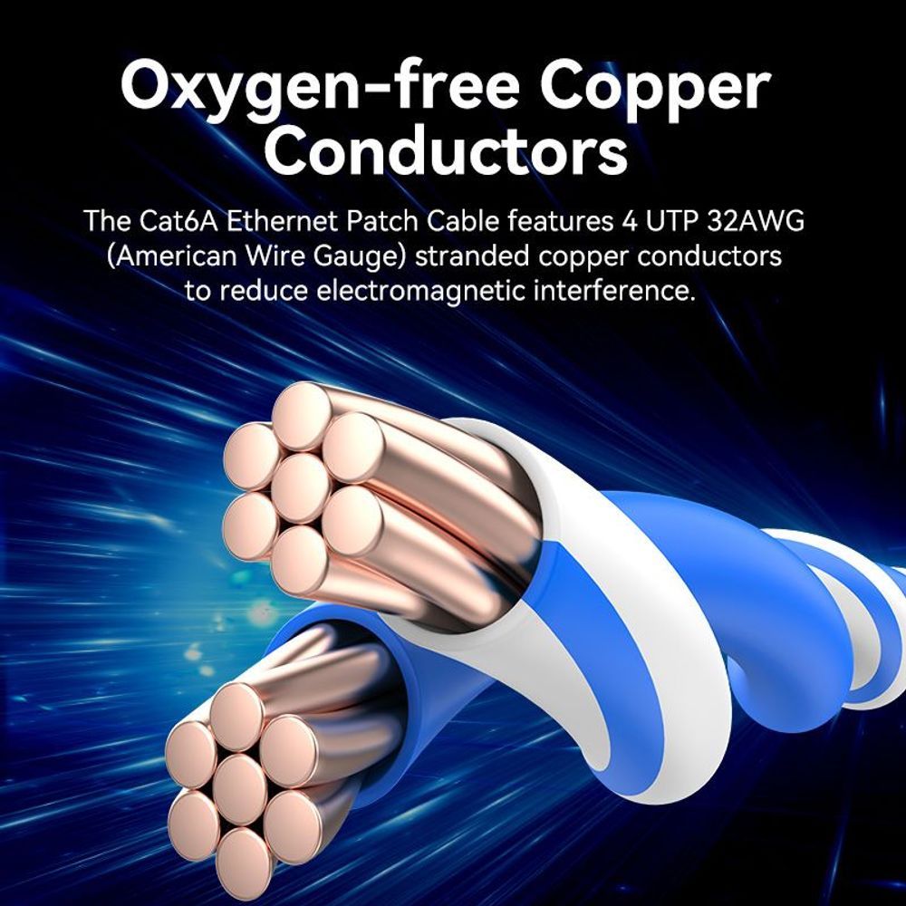 VEN-IBOLJ - Vention Cat6A UTP Rotate Right Angle Ethernet Patch Cable 5M Blue Slim Type