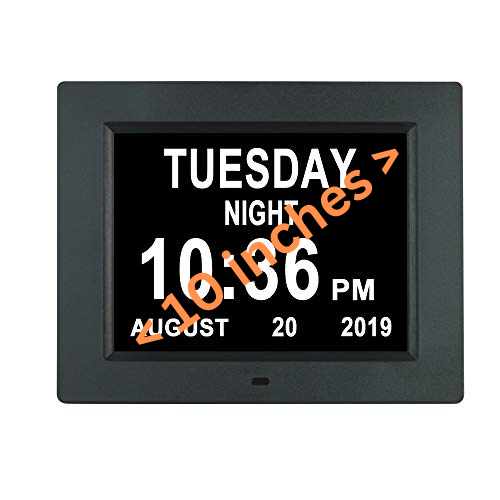 10" Digital Calendar Day Clock - for Dementia and Alzheimer’s Patients (Black)