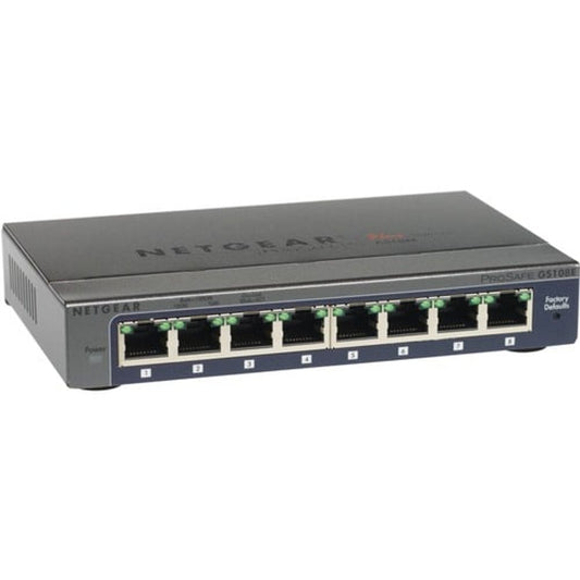 Netgear Prosafe Plus 8-Port Gigabit Ethernet Switch - 8 Ports - 10/100