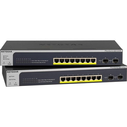 Netgear ProSAFE 8-Port PoE+ Gigabit Smart Managed Switch with 2 SFP Po
