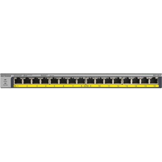 Netgear 16-Port PoE/PoE+ Gigabit Ethernet Unmanaged Switch (GS116LP) -