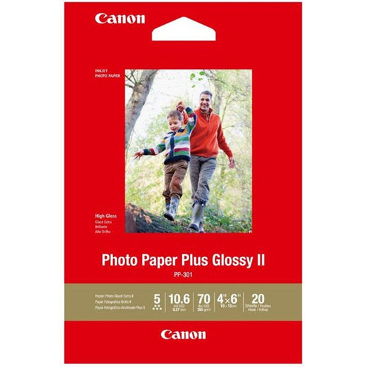 PP3014X620 - Canon PP-301 4x6 Glossy II 275gsm Photo Paper - 20 Sheets