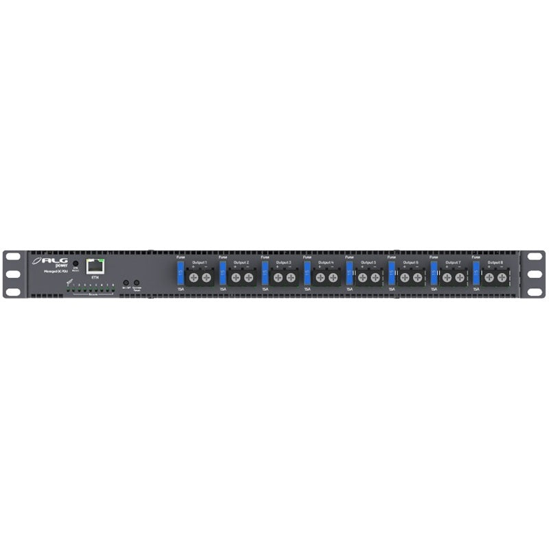 ALGcom Managed DC PDU 19 inch x 1U with 8 Ports DC Out