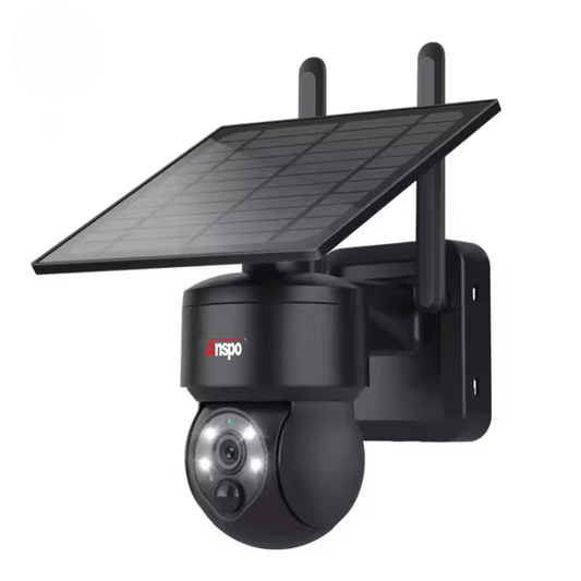 Anspo WIFI SOLAR security camera wireless free batteries and 64GB card Black Default