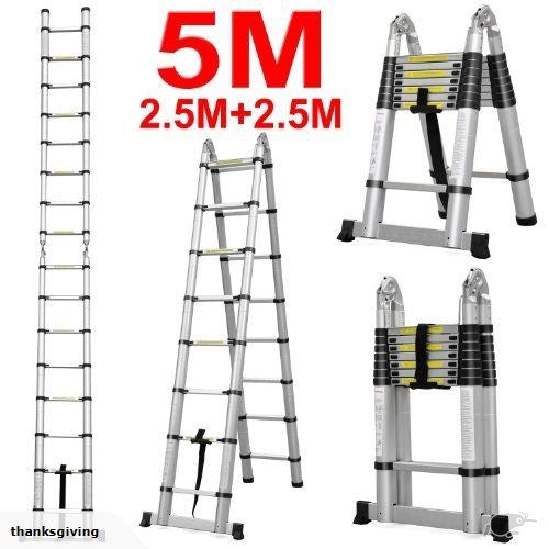 Ladder Telescopic Aluminum Extension 5m