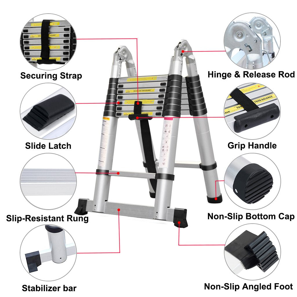 Ladder Telescopic Aluminum Extension 5m