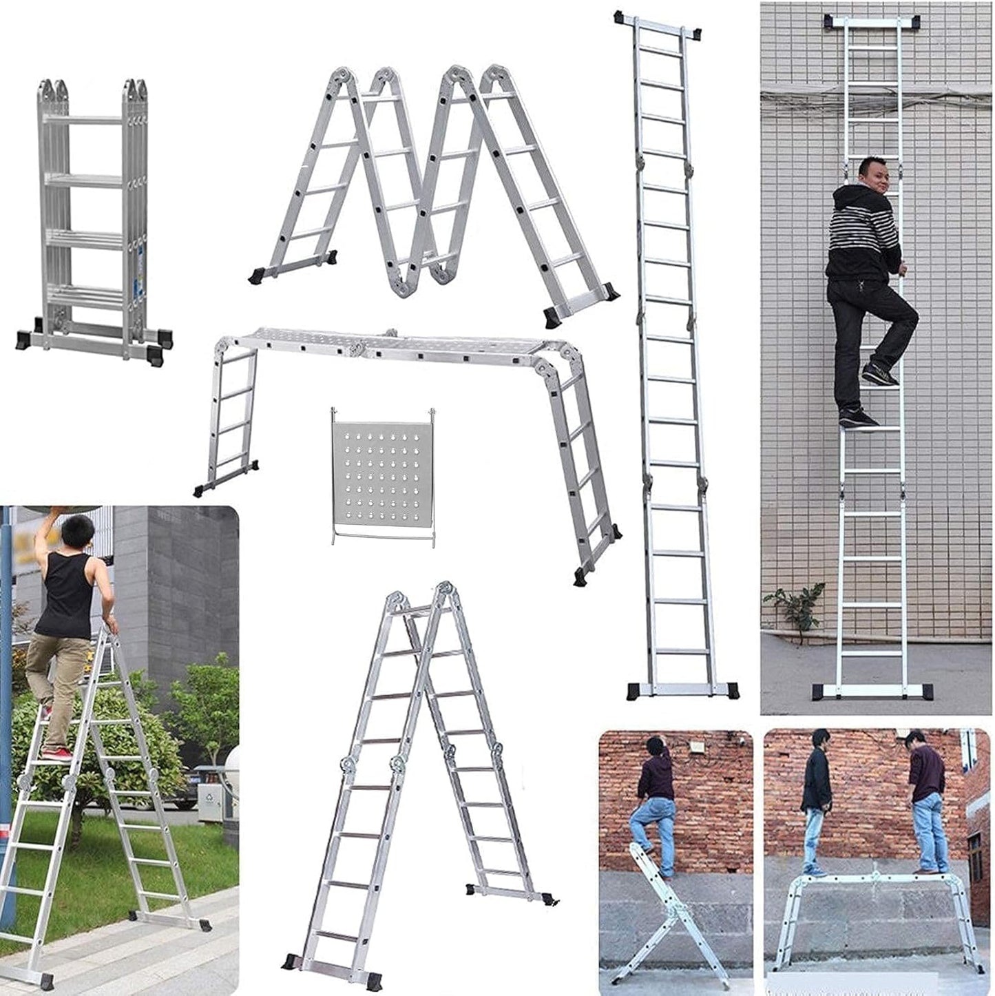 Multi Purpose Ladder 3.6M with two platforms folding ladder