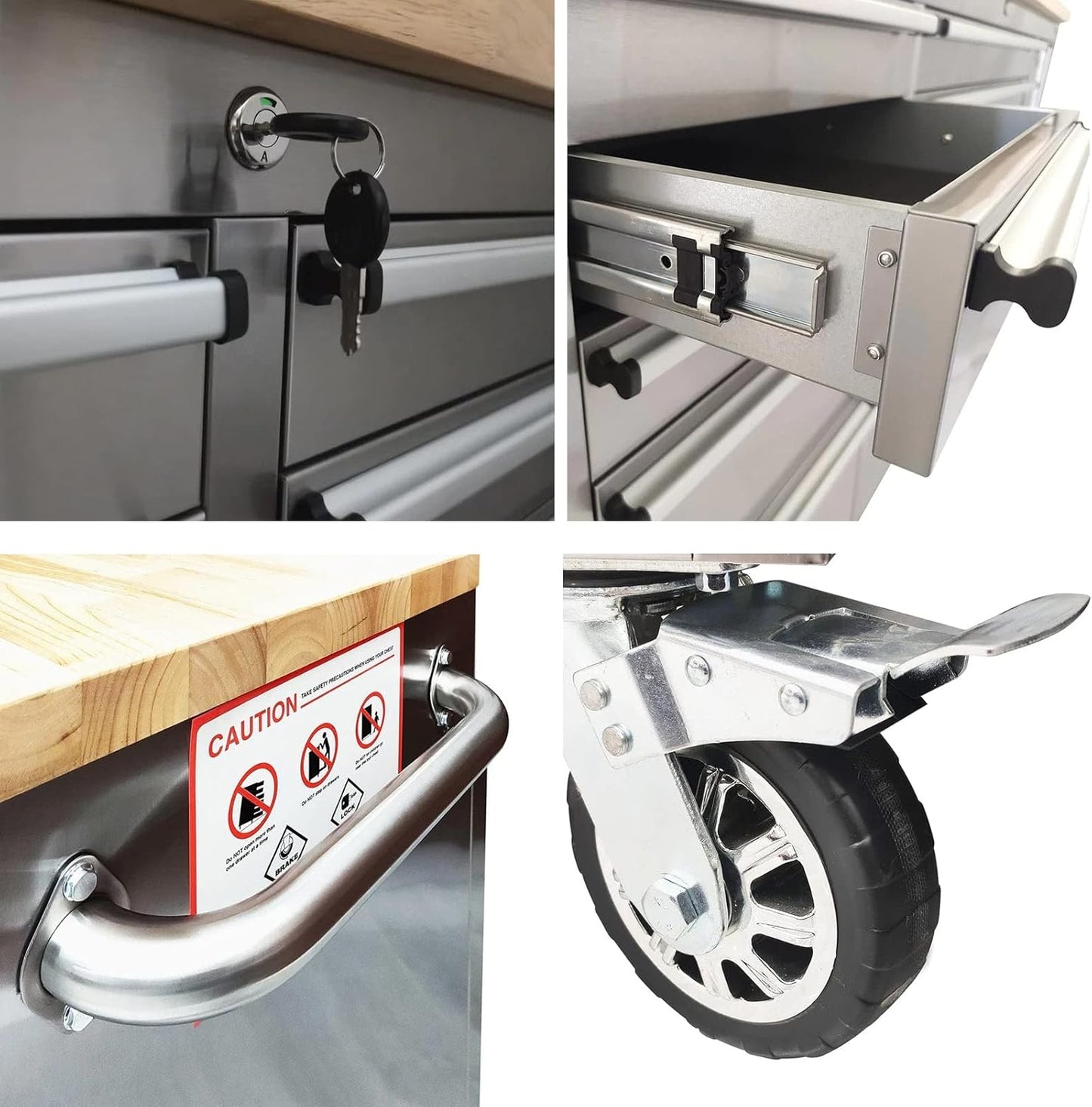 72 Inch 15 Drawers stainless Steel Tool Chest workbench