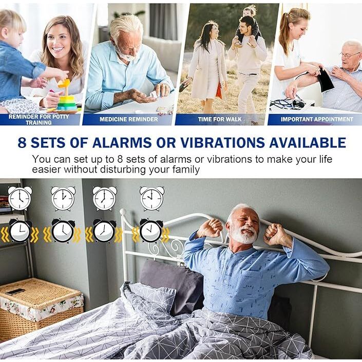 Hearkent Atomic Watch with Vibrating 8 Alarms