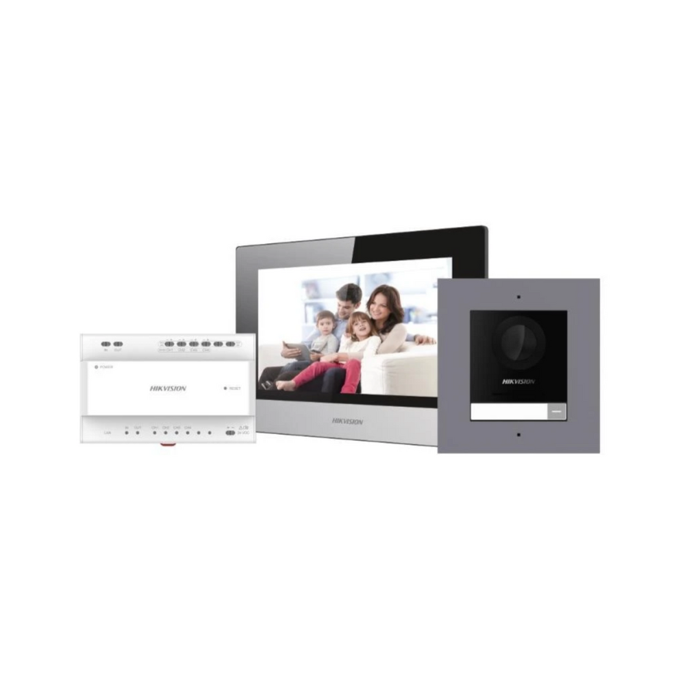 Intercom Modular Socket Hikvision DS-KIS702Y-P Y-series 2-Wire Modular IP Video Intercom Kit ...