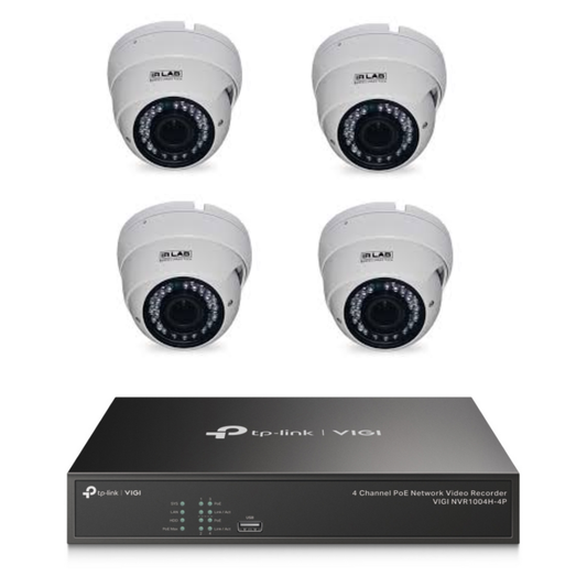 TP-Link 4ch NVR + 4x IR Lab Turret Cameras (HDD not included)