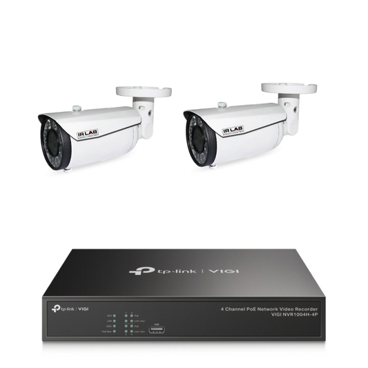 TP-Link 4ch NVR + 2x IR Lab Bullet Cameras (HDD not included)