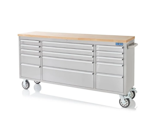72 Inch 15 Drawers stainless Steel Tool Chest workbench