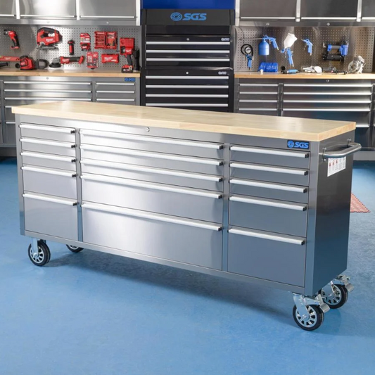72 Inch 15 Drawers stainless Steel Tool Chest workbench