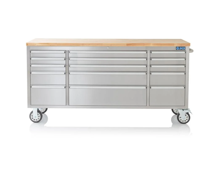 72 Inch 15 Drawers stainless Steel Tool Chest workbench