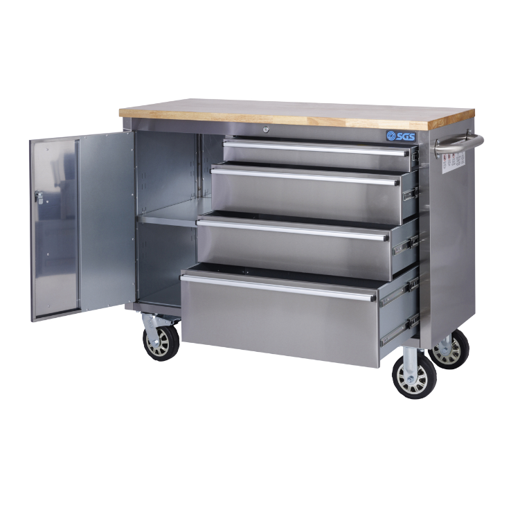 48 inch Stainless Steel 4 Drawer Work Bench tool chest Tool Box Chest Cabinet