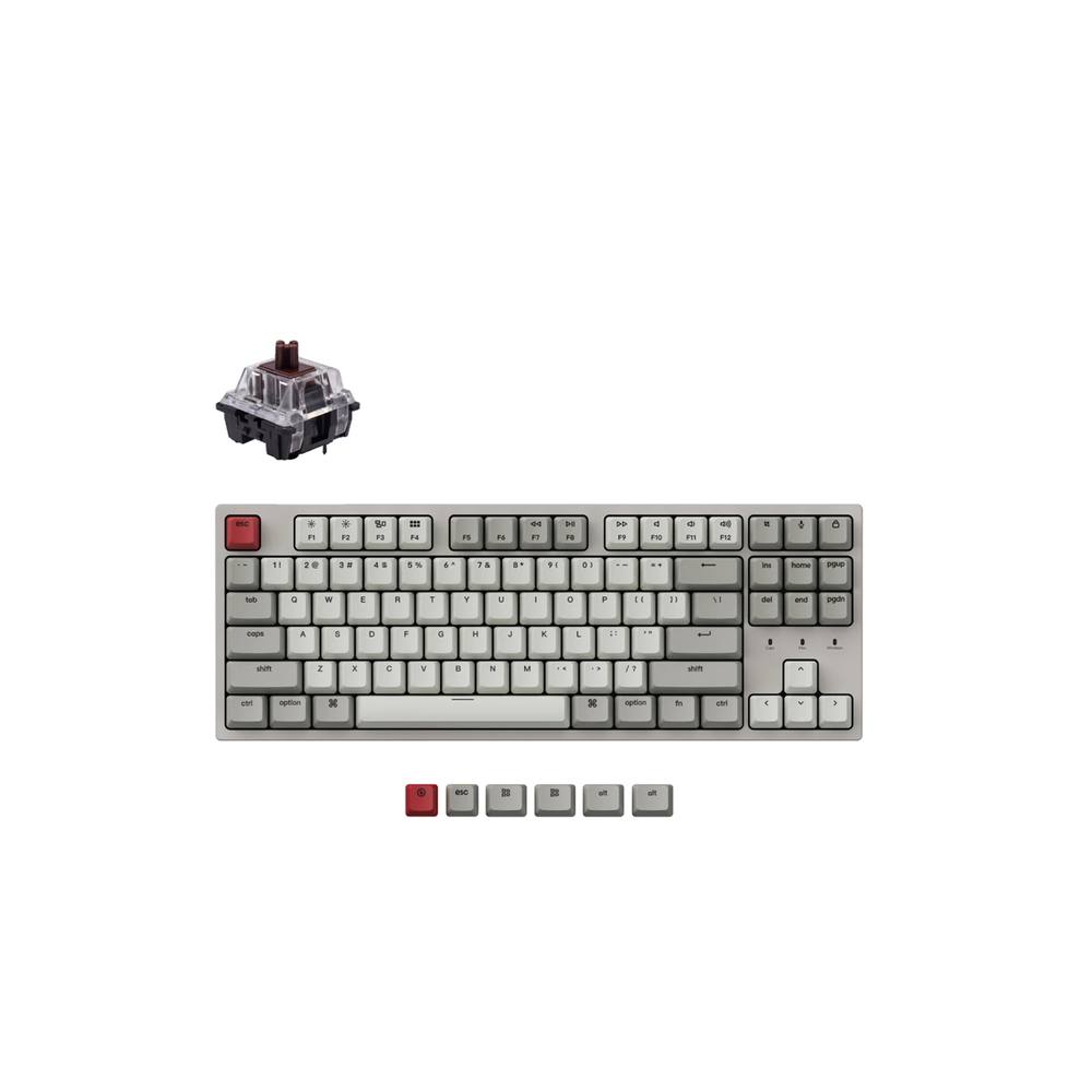 KEYC-C1-K3Z - Keychron C1-K3Z, 80% TKL Layout 87 Keys, Retro, Brown ...