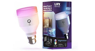 LIFX Nightvision IR + Colour LED Bulb 1200 Lumens A60 B22 Bayonet Cap