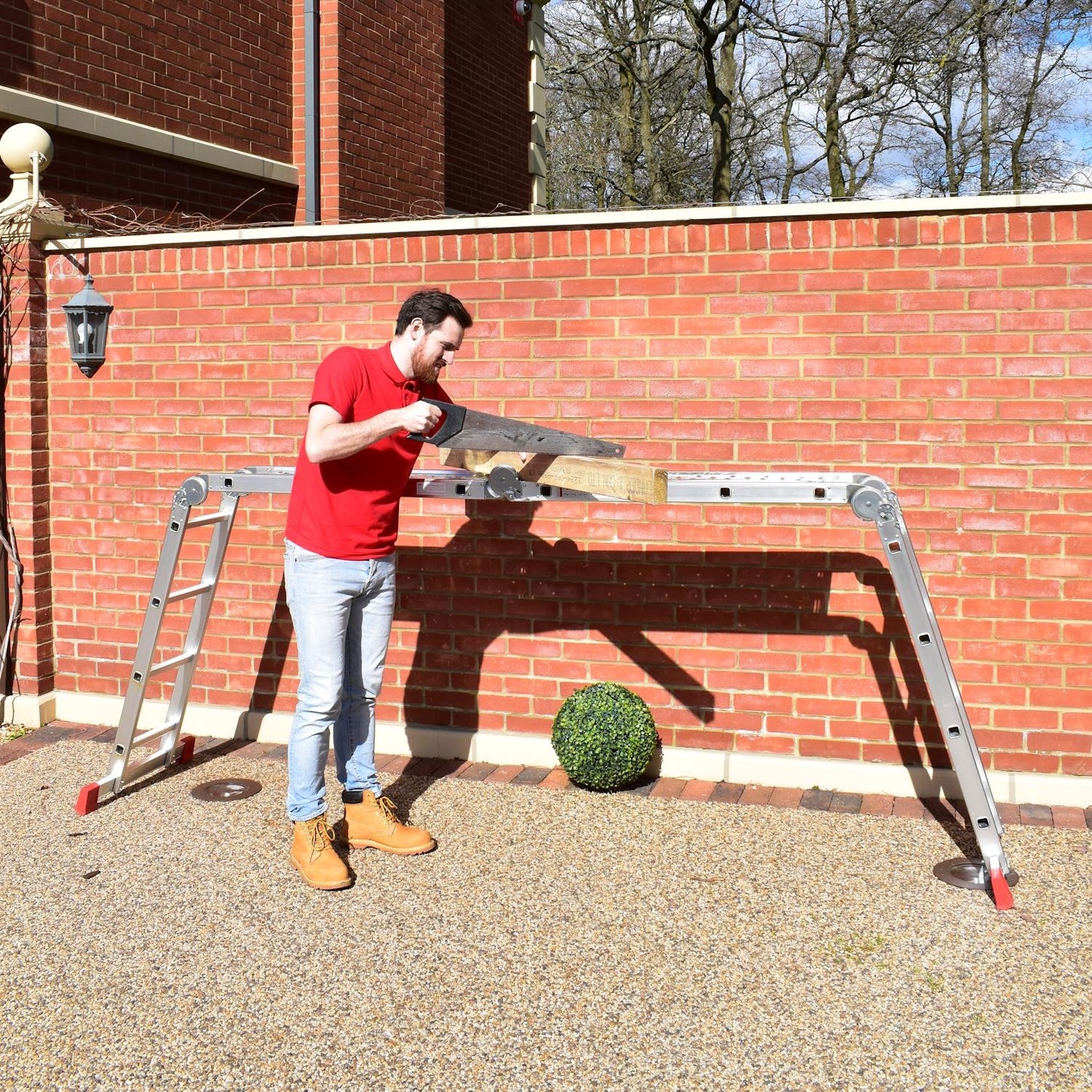 Ladder Multi Purpose 4.7m with two platforms folding ladder