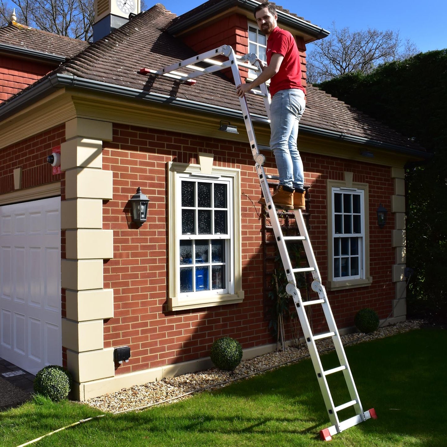 Ladder Multi Purpose 4.7m with two platforms folding ladder