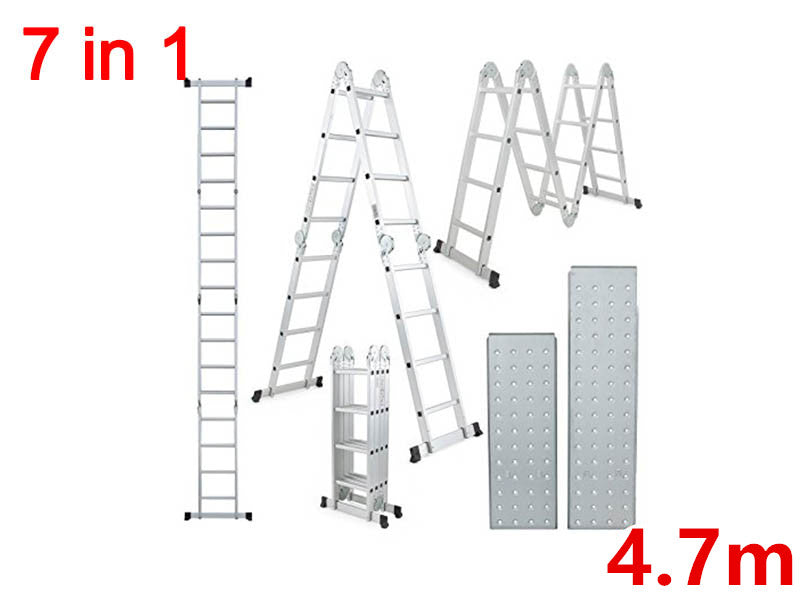 Ladder Multi Purpose 4.7m with two platforms folding ladder
