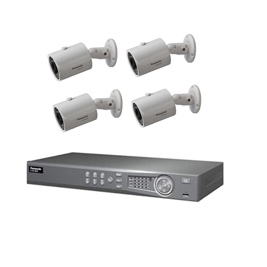Panasonic 4ch NVR Kit (no HDD) + 4 Fixed Lens Bullet Cameras