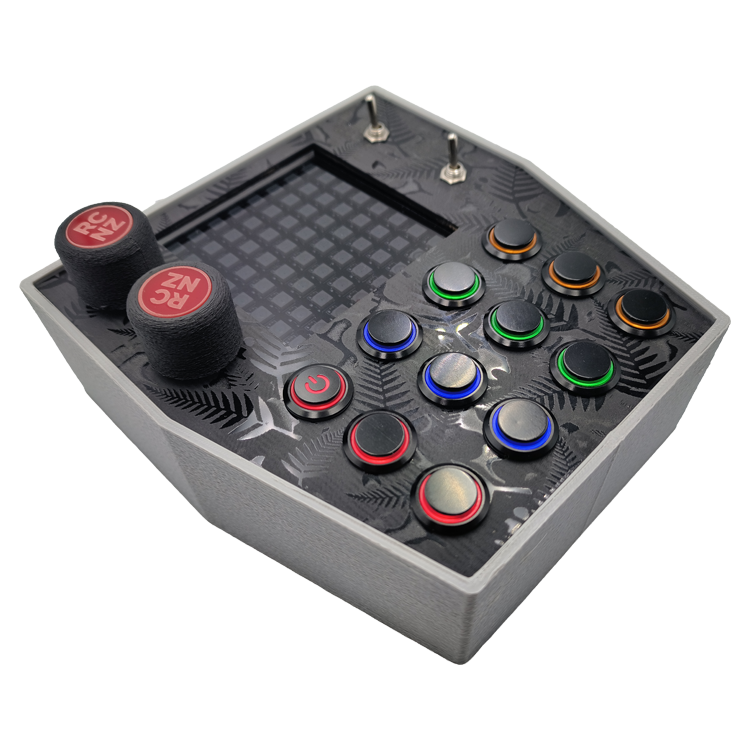 RaceCraftsNZ RC06 Button Box, 12x LED Buttons, Dual Rotary Encoders, LED Flag Box