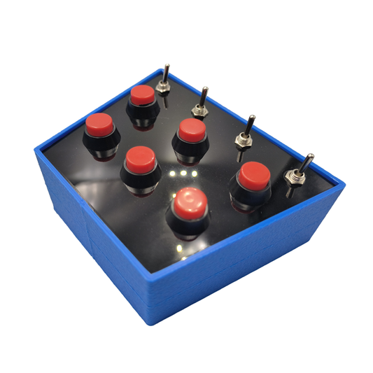 RaceCraftsNZ RCLITE - Compact Sim Racing Button Box, 10 Buttons Blue