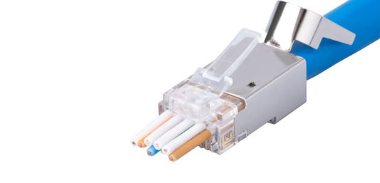 DYNAMIX Cat6a STP External Ground Push Through Plug, 20pc Pack.