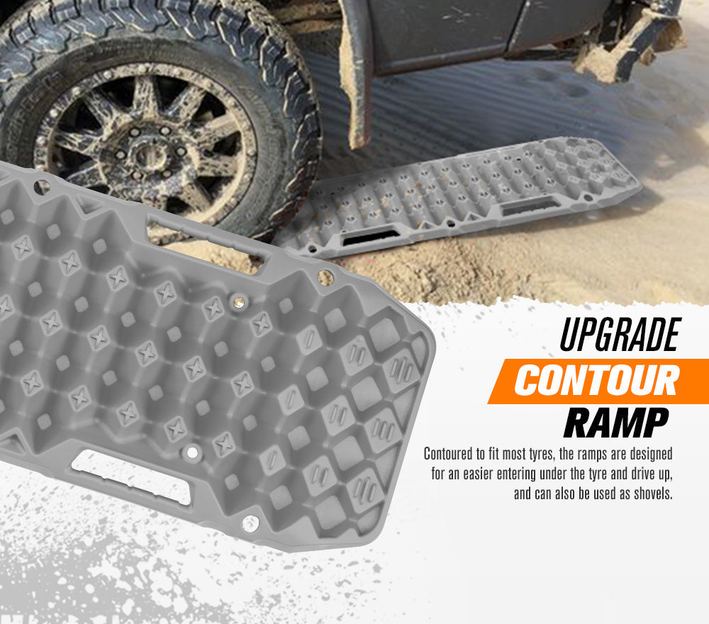 BUNKER INDUST Pair 10T Recovery Tracks - Grey