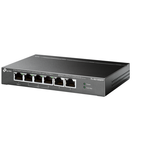 TL-SG1006PP - TP-Link 6-Port Gigabit Desktop Switch with 3-Port PoE+ and 1-Port PoE++