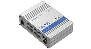 Teltonika TSW210 8 Port Unmanaged Industrial Gigabit Switch with 2 SFP Ports